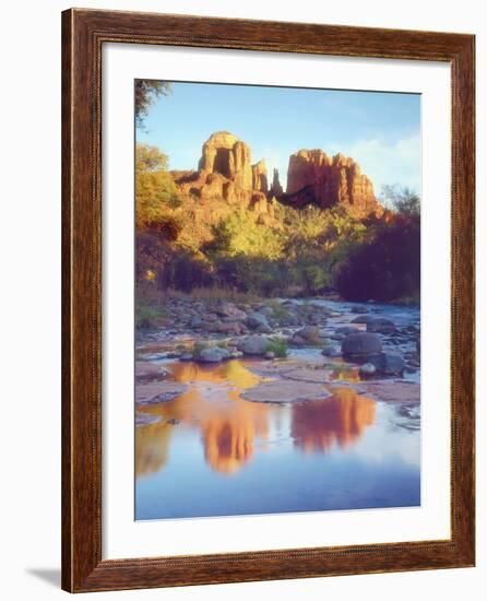 Cathedral Rock Reflecting on Oak Creek, Sedona, Arizona, USA-Christopher Talbot Frank-Framed Photographic Print