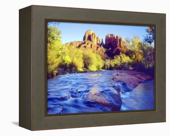 Cathedral Rock Reflecting on Oak Creek, Sedona, Arizona, USA-Christopher Talbot Frank-Framed Premier Image Canvas