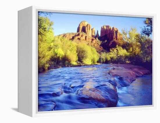 Cathedral Rock Reflecting on Oak Creek, Sedona, Arizona, USA-Christopher Talbot Frank-Framed Premier Image Canvas