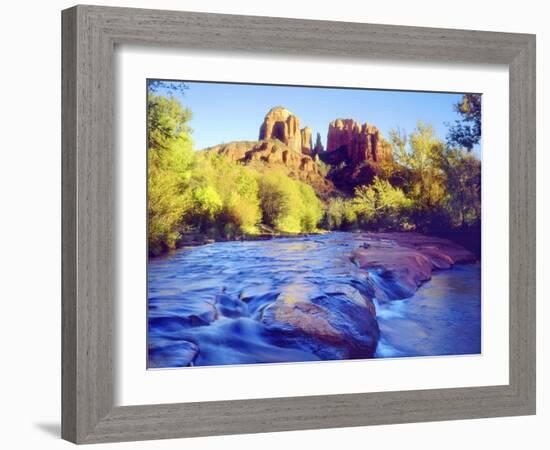 Cathedral Rock Reflecting on Oak Creek, Sedona, Arizona, USA-Christopher Talbot Frank-Framed Photographic Print