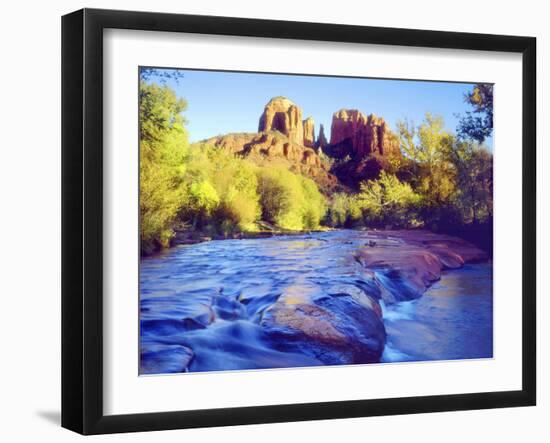 Cathedral Rock Reflecting on Oak Creek, Sedona, Arizona, USA-Christopher Talbot Frank-Framed Photographic Print