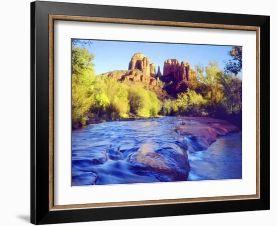 Cathedral Rock Reflecting on Oak Creek, Sedona, Arizona, USA-Christopher Talbot Frank-Framed Photographic Print