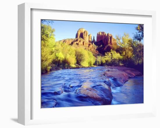 Cathedral Rock Reflecting on Oak Creek, Sedona, Arizona, USA-Christopher Talbot Frank-Framed Photographic Print