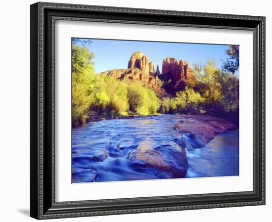 Cathedral Rock Reflecting on Oak Creek, Sedona, Arizona, USA-Christopher Talbot Frank-Framed Photographic Print