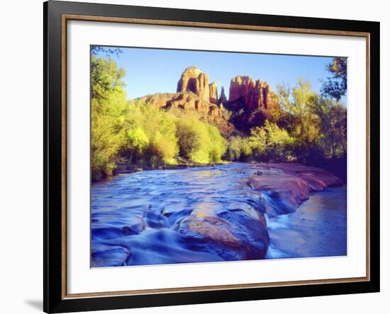 Cathedral Rock Reflecting on Oak Creek, Sedona, Arizona, USA-Christopher Talbot Frank-Framed Photographic Print