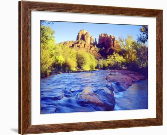 Cathedral Rock Reflecting on Oak Creek, Sedona, Arizona, USA-Christopher Talbot Frank-Framed Photographic Print