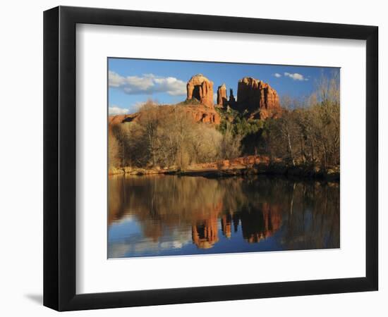 Cathedral Rock Reflections at Sunset, Red Rock Crossing, Sedona, Arizona, USA-Michel Hersen-Framed Photographic Print