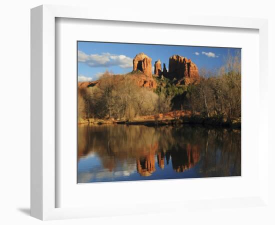 Cathedral Rock Reflections at Sunset, Red Rock Crossing, Sedona, Arizona, USA-Michel Hersen-Framed Photographic Print