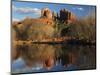 Cathedral Rock Reflections at Sunset, Red Rock Crossing, Sedona, Arizona, USA-Michel Hersen-Mounted Photographic Print