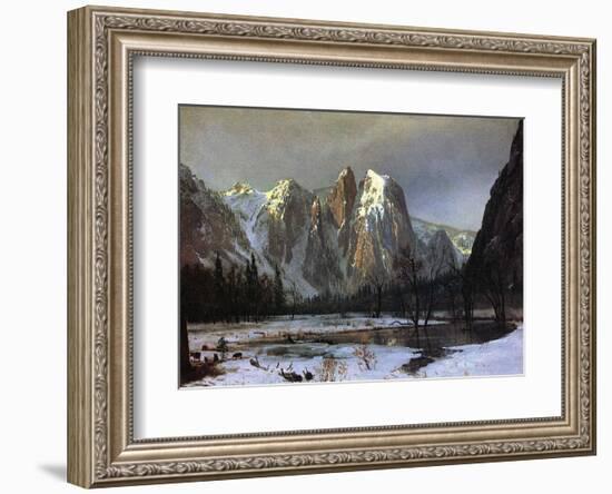 Cathedral Rock Yosemite-Albert Bierstadt-Framed Art Print