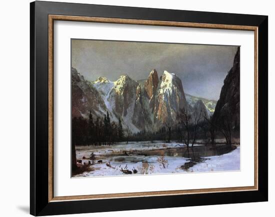 Cathedral Rock Yosemite-Albert Bierstadt-Framed Art Print