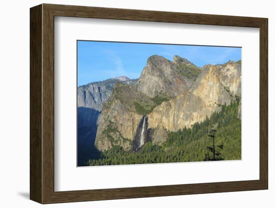 Cathedral Rocks East and Bridalveil Fall from Tunnel View in Yosemite National Park-Chris Hepburn-Framed Photographic Print