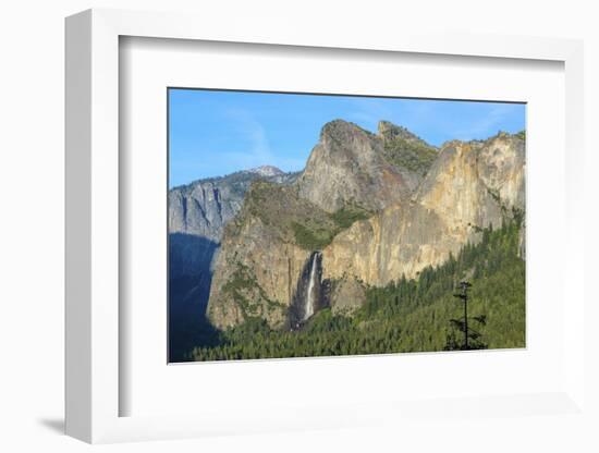 Cathedral Rocks East and Bridalveil Fall from Tunnel View in Yosemite National Park-Chris Hepburn-Framed Photographic Print