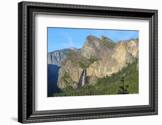 Cathedral Rocks East and Bridalveil Fall from Tunnel View in Yosemite National Park-Chris Hepburn-Framed Photographic Print