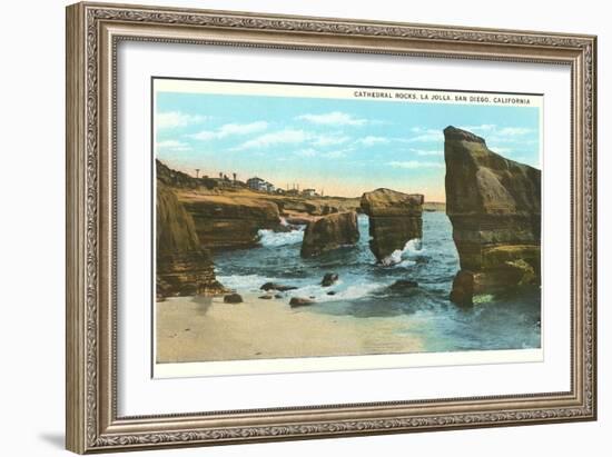 Cathedral Rocks, La Jolla, California-null-Framed Art Print