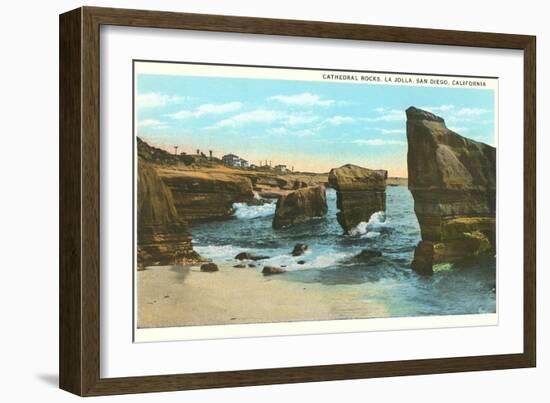 Cathedral Rocks, La Jolla, California-null-Framed Art Print