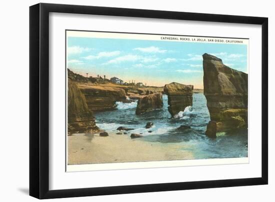 Cathedral Rocks, La Jolla, California-null-Framed Art Print