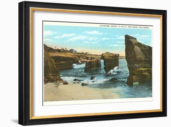 Cathedral Rocks, La Jolla, California-null-Framed Art Print