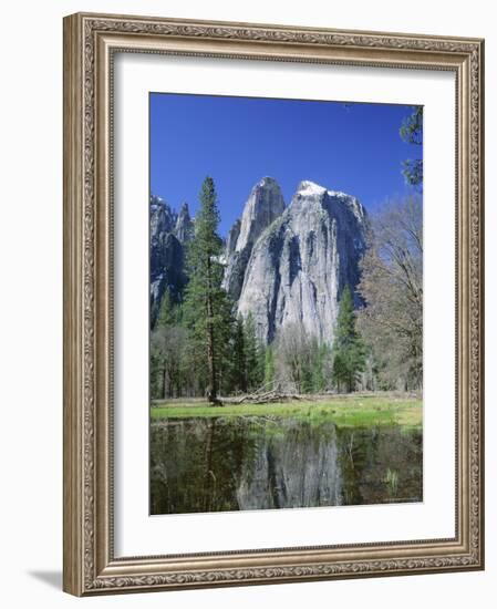 Cathedral Rocks Reflected in Water, California, USA-Roy Rainford-Framed Photographic Print