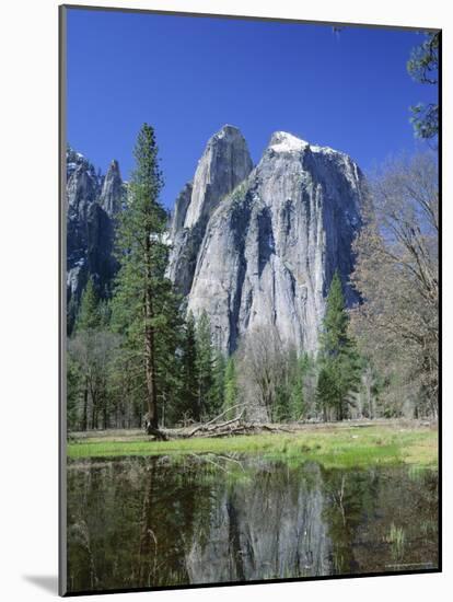 Cathedral Rocks Reflected in Water, California, USA-Roy Rainford-Mounted Photographic Print