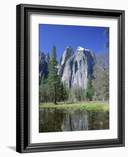 Cathedral Rocks Reflected in Water, California, USA-Roy Rainford-Framed Photographic Print