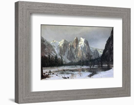 Cathedral Rocks, Yosemite Valley, California-Albert Bierstadt-Framed Premium Giclee Print
