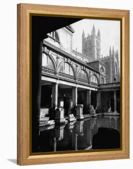 Cathedral Tower Overlooking the Ruins of the Roman Baths-David Scherman-Framed Premier Image Canvas