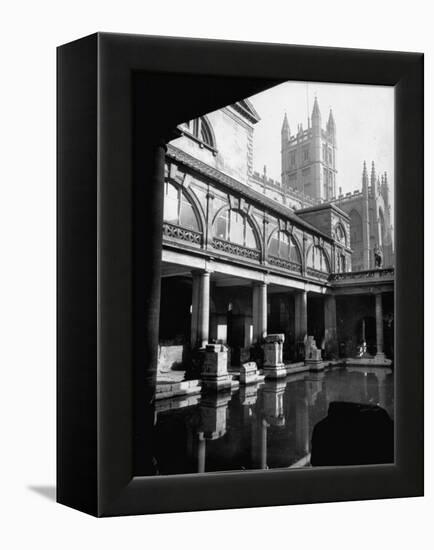 Cathedral Tower Overlooking the Ruins of the Roman Baths-David Scherman-Framed Premier Image Canvas