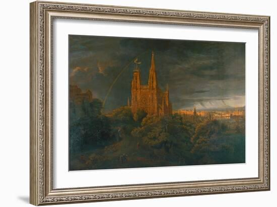Cathedrale (A Town on a River)-Karl Friedrich Schinkel-Framed Giclee Print