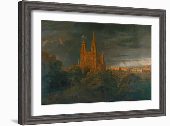 Cathedrale (A Town on a River)-Karl Friedrich Schinkel-Framed Giclee Print