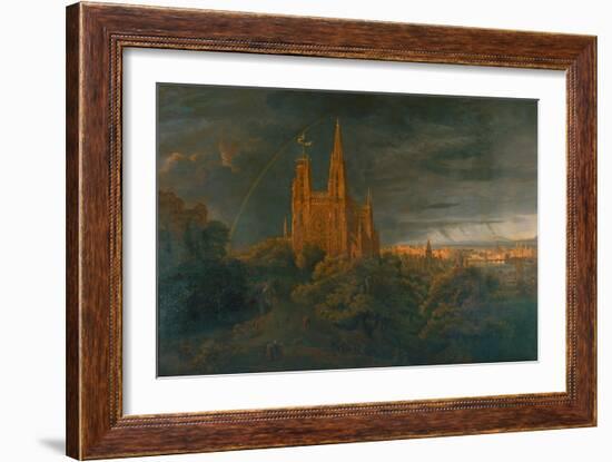 Cathedrale (A Town on a River)-Karl Friedrich Schinkel-Framed Giclee Print