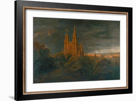 Cathedrale (A Town on a River)-Karl Friedrich Schinkel-Framed Giclee Print