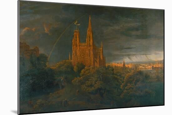 Cathedrale (A Town on a River)-Karl Friedrich Schinkel-Mounted Giclee Print