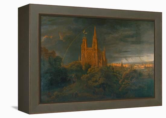 Cathedrale (A Town on a River)-Karl Friedrich Schinkel-Framed Premier Image Canvas