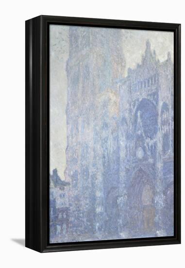 Cathédrale de Rouen. Le portail et la tour Saint-Romain, effet du matin, harmonie blanche-Claude Monet-Framed Premier Image Canvas
