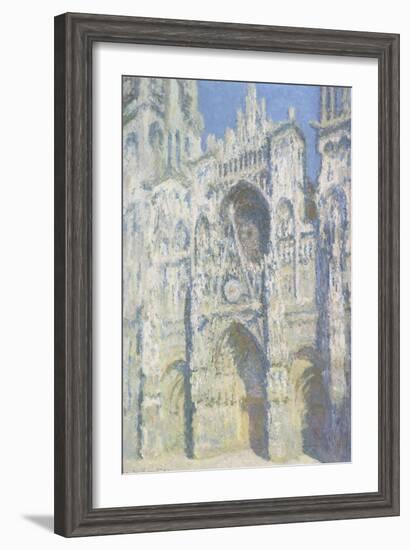 Cathédrale de Rouen, le portail et la tour Saint Romain, plein soleil, harmonie bleue et or-Claude Monet-Framed Giclee Print