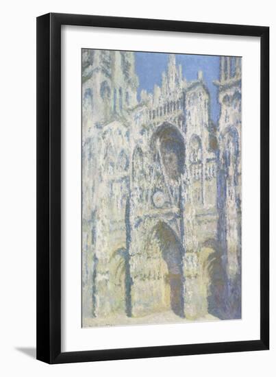 Cathédrale de Rouen, le portail et la tour Saint Romain, plein soleil, harmonie bleue et or-Claude Monet-Framed Giclee Print