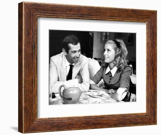 Catherine Deneuve and Roger Vadim Having a Cup of Tea in 1960-DR-Framed Photographic Print