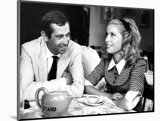 Catherine Deneuve and Roger Vadim Having a Cup of Tea in 1960-DR-Mounted Photographic Print