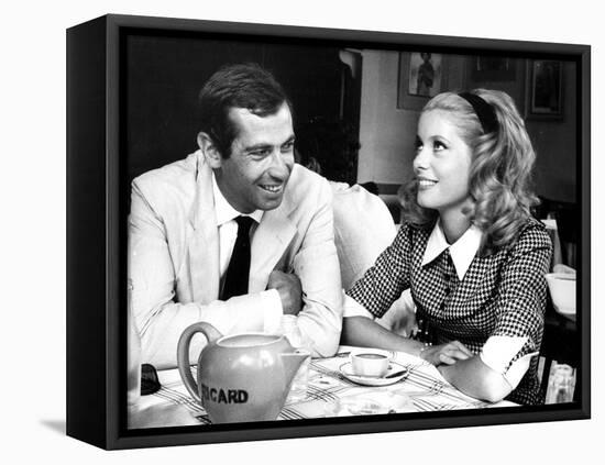 Catherine Deneuve and Roger Vadim Having a Cup of Tea in 1960-DR-Framed Premier Image Canvas