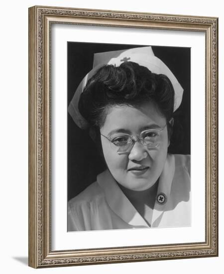 Catherine Natsuko Yamaguchi, Red Cross instructor, Manzanar Relocation Center, 1943-Ansel Adams-Framed Photographic Print