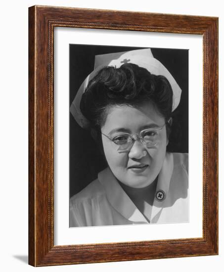 Catherine Natsuko Yamaguchi, Red Cross instructor, Manzanar Relocation Center, 1943-Ansel Adams-Framed Photographic Print