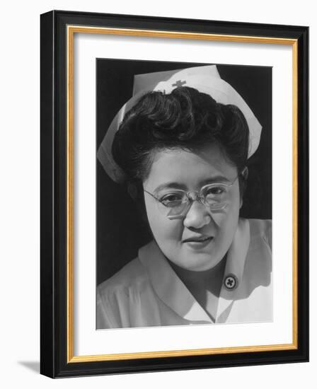 Catherine Natsuko Yamaguchi, Red Cross instructor, Manzanar Relocation Center, 1943-Ansel Adams-Framed Photographic Print