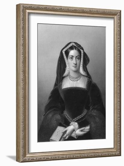 Catherine of Aragon (1485-153), the First Wife of King Henry VIII, 1851-JW Knight-Framed Giclee Print