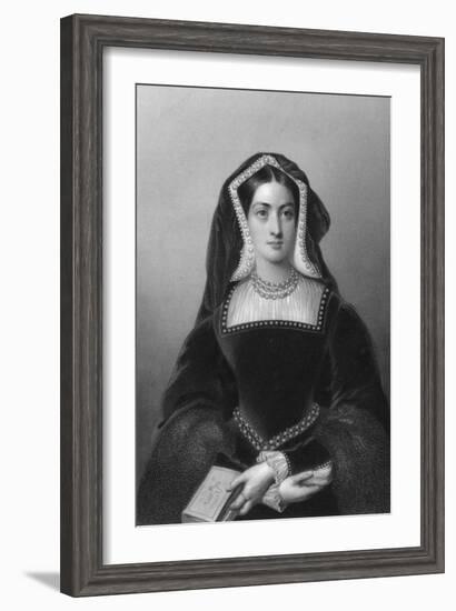 Catherine of Aragon (1485-153), the First Wife of King Henry VIII, 1851-JW Knight-Framed Giclee Print