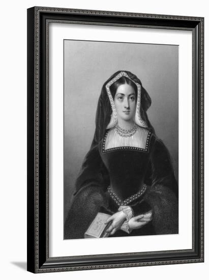 Catherine of Aragon (1485-153), the First Wife of King Henry VIII, 1851-JW Knight-Framed Giclee Print