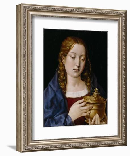 Catherine of Aragon as the Magdalene (Oil on Oak Panel)-Michiel Sittow-Framed Giclee Print