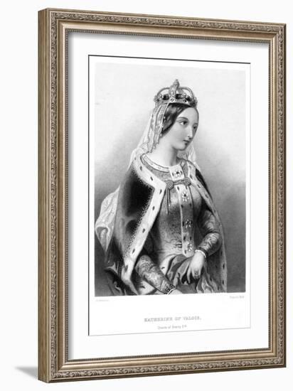 Catherine of Valois (1401-143), Queen Consort of King Henry V, 19th Century-Francis Holl-Framed Giclee Print