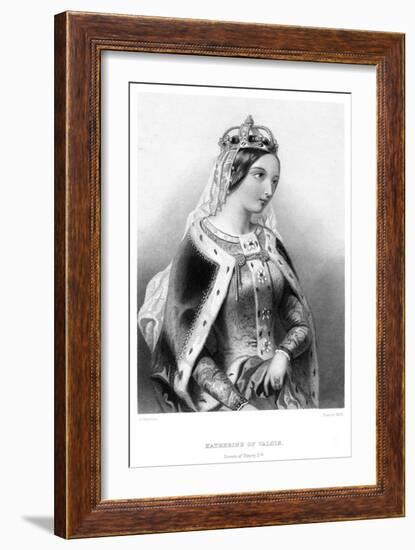 Catherine of Valois (1401-143), Queen Consort of King Henry V, 19th Century-Francis Holl-Framed Giclee Print