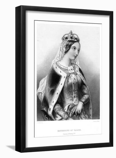 Catherine of Valois (1401-143), Queen Consort of King Henry V, 19th Century-Francis Holl-Framed Giclee Print